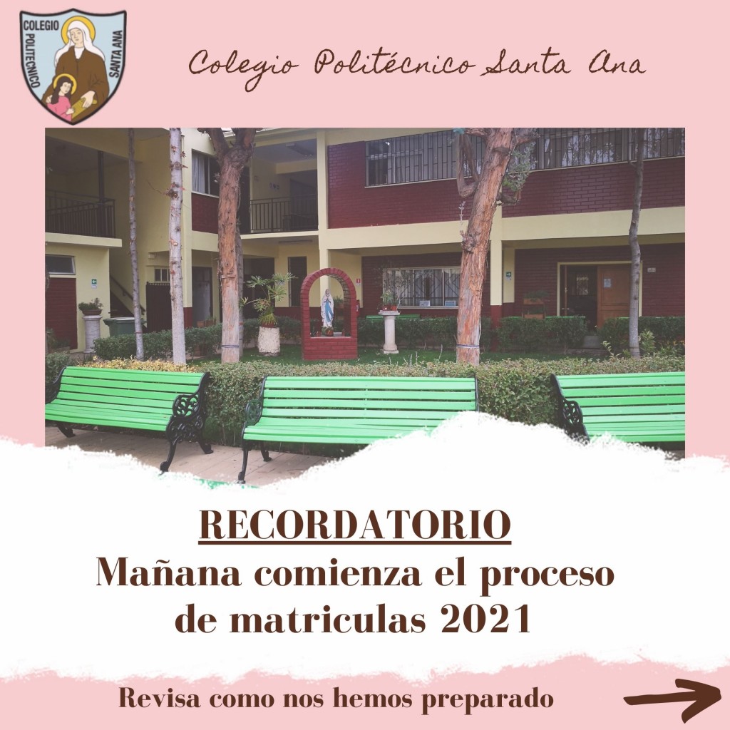 Recordatorio: Inicio proceso de matriculas 2021