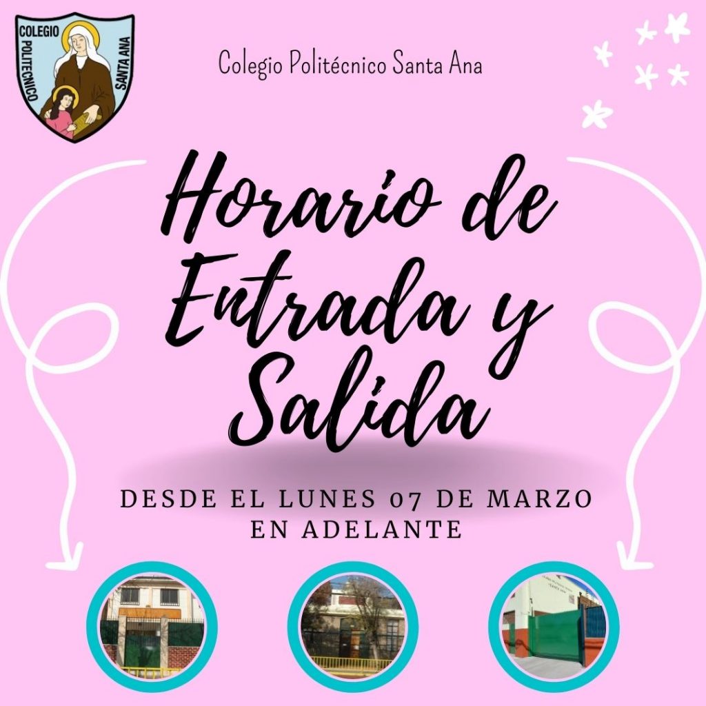 Horario Entrada y Salida desde el 07 de Marzo en adelante