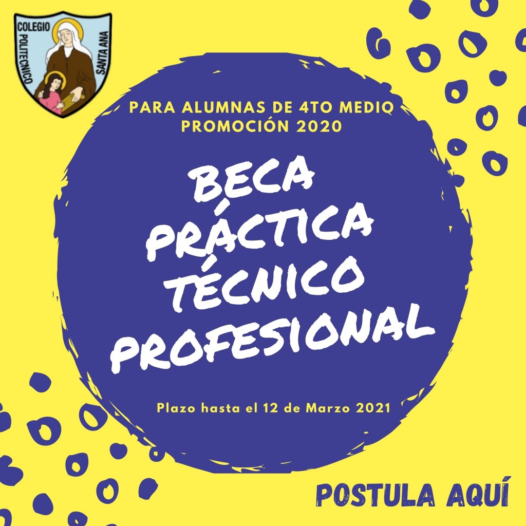 Beca práctica técnico profesional para alumnas promoción 2020