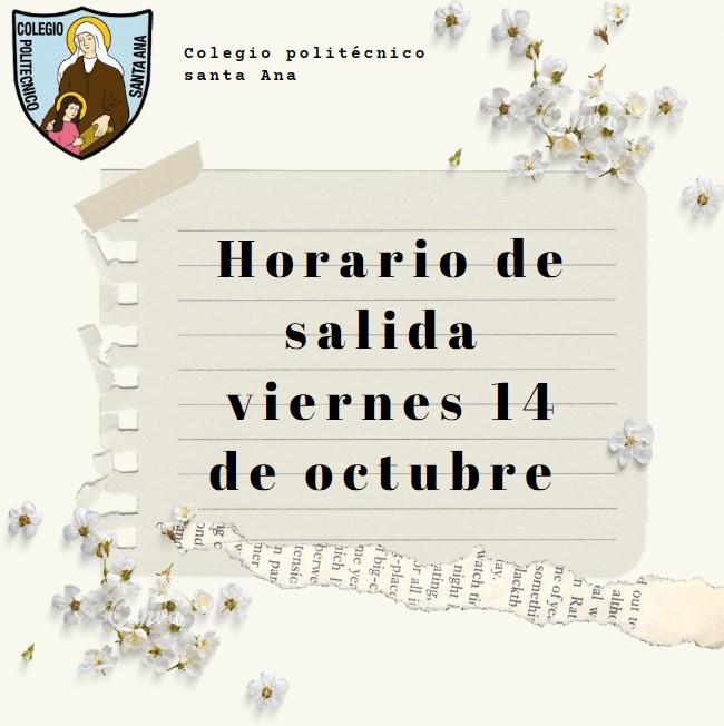 Horario de salida viernes 14 de octubre