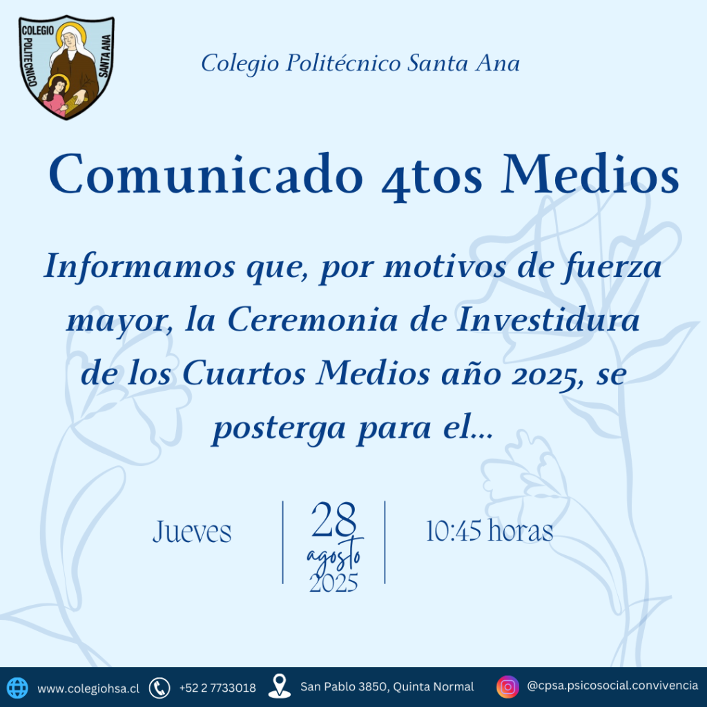 Comunicado para 4tos Medios