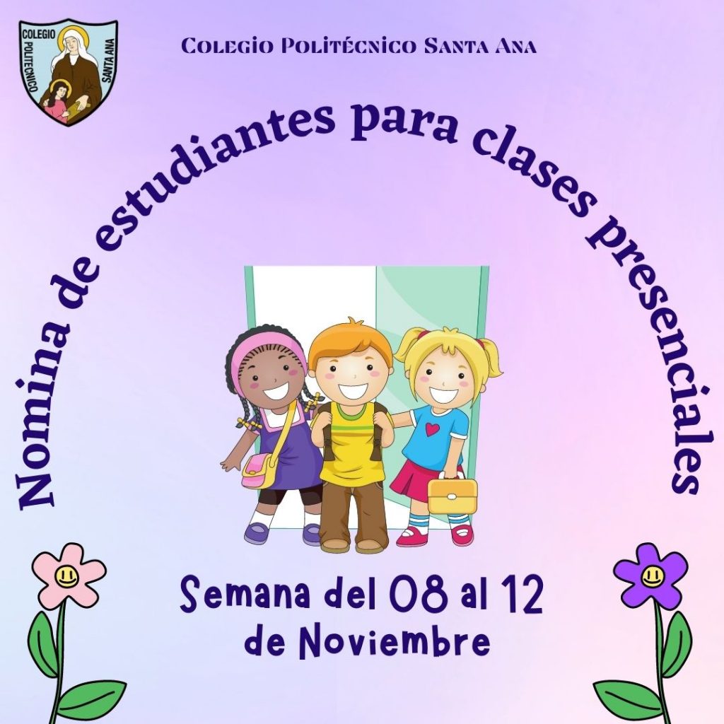 Nómina de Estudiantes para clases presenciales semana del 08 al 12 de Octubre.