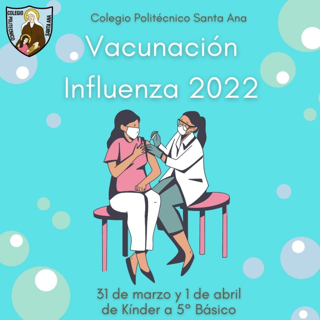 Vacunación Influenza 2022: de Kínder a 5° Básico