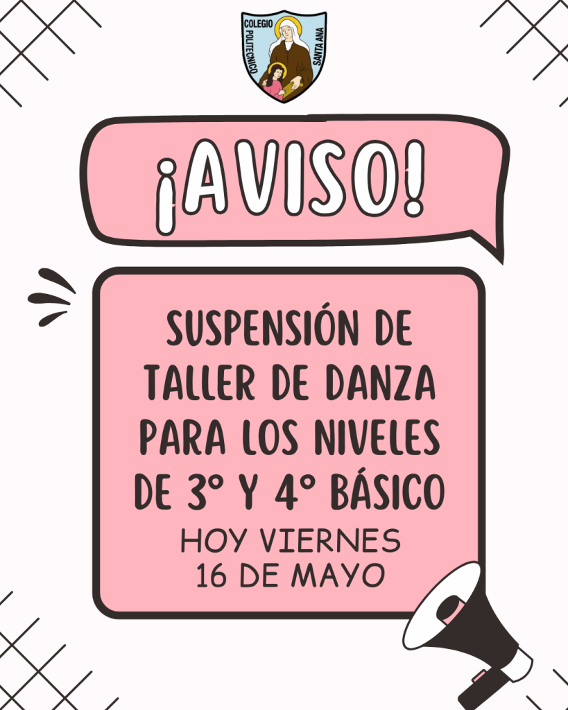 Suspensión Taller de Danza  3° y 4° Básico