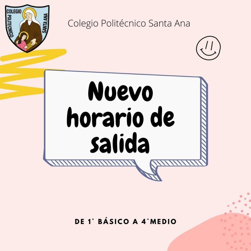 Nuevo Horario de Salida, a contar del lunes 28 de Marzo 2022