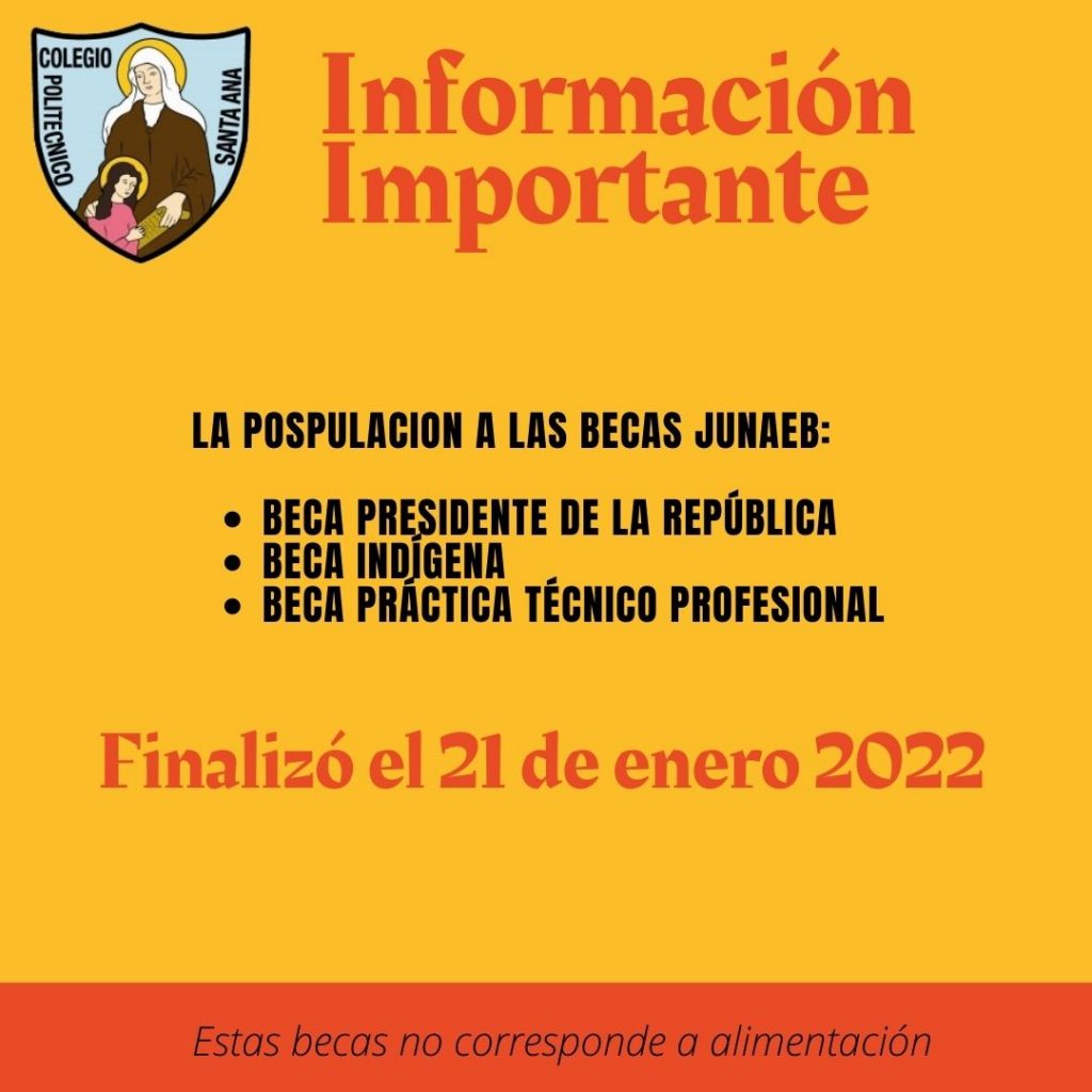 Información Importante "Becas Junaeb"