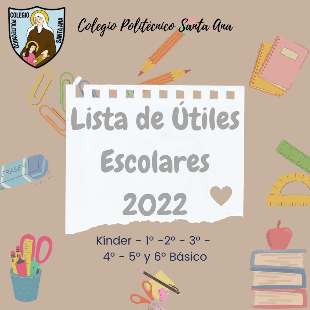 Lista de Útiles Escolares 2022