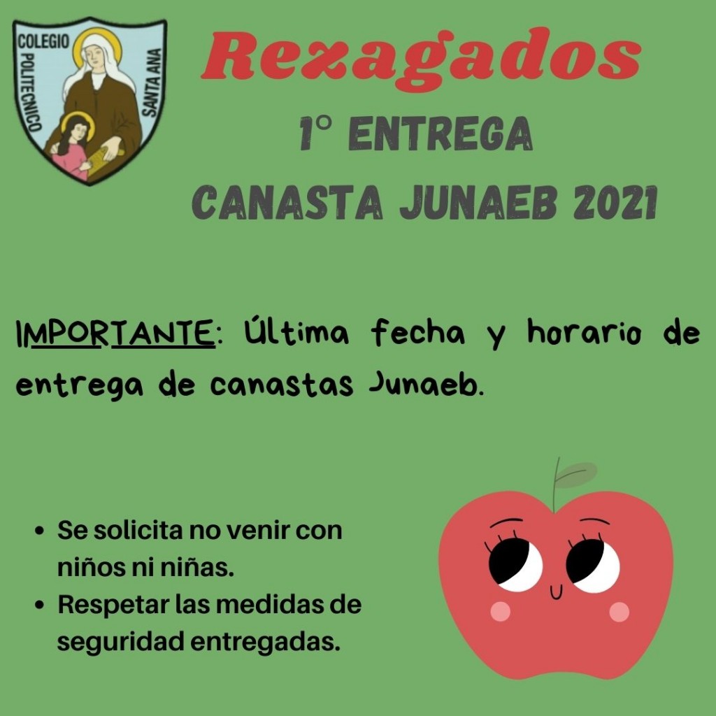 Rezagados 1° entrega canasta JUNAEB