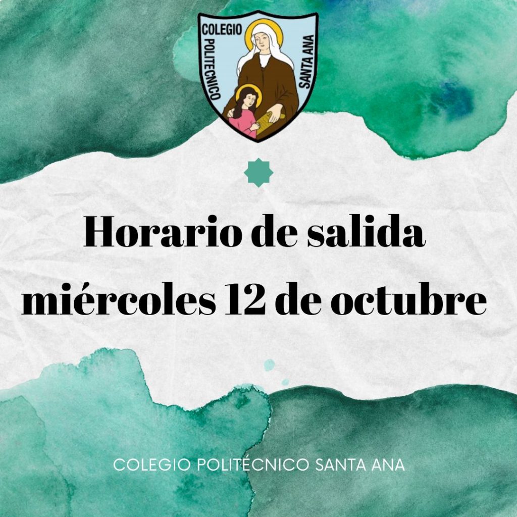 Horario de salida miércoles 12 de octubre